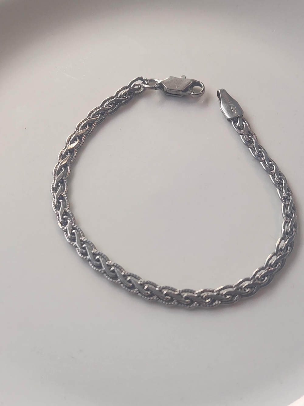925 Sterling Silver Rope Chain Bracelet - Silver